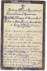Memorial card